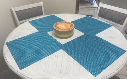 Teal blue square kitchen - square,