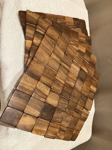 Set wood tile placemats - (4),