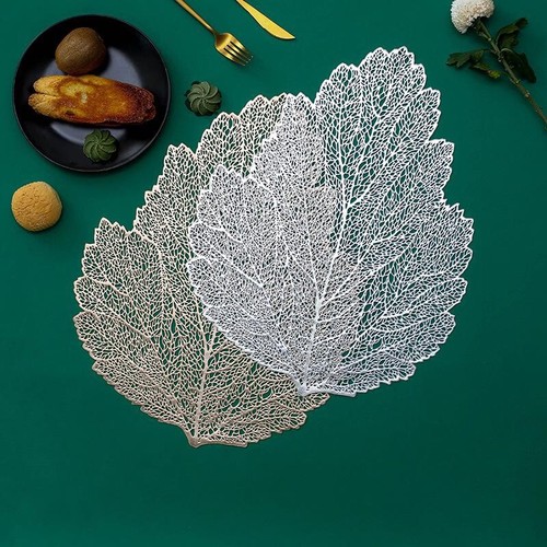 Leaf shape pvc placemats - leaf,