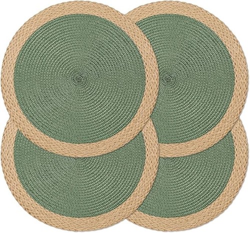 4pcs round woven placemats - round, 15