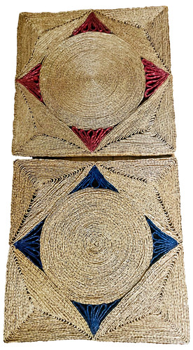 Natural handwoven jute table - handwoven,